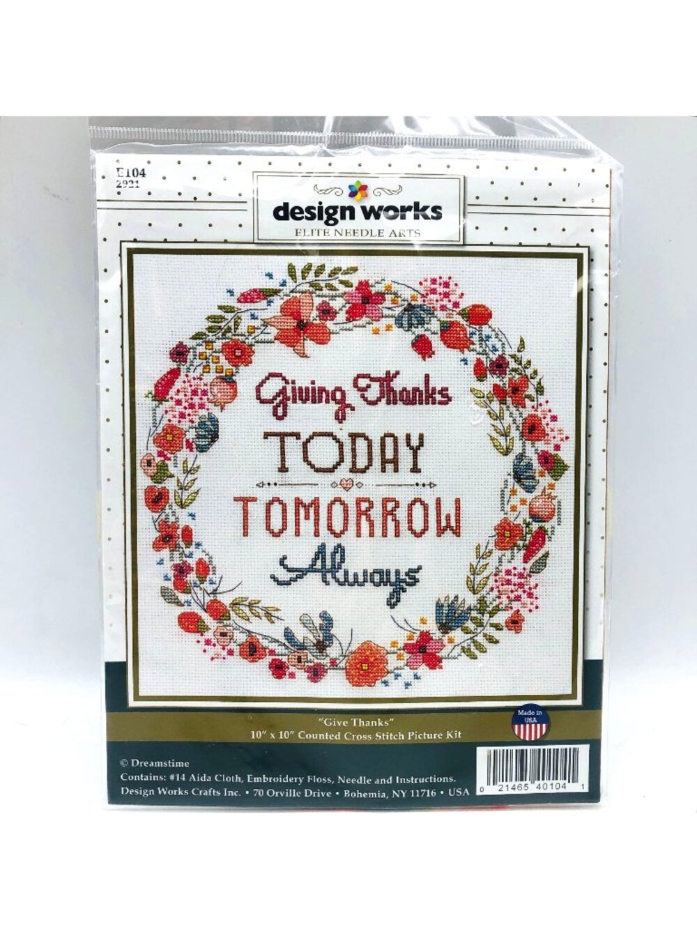 Design Works Giving Thanks Today Tomorrow Always Counted Cross Stitch Kit New